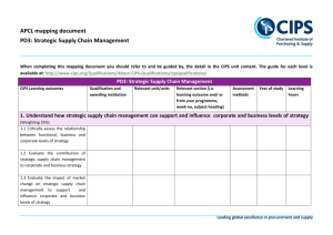 PD3: Strategic Supply Chain Management