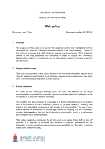 Web policy - University of Pretoria