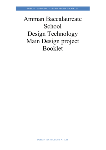 DESIGN TECHNOLOGY Design PROJECT Booklet