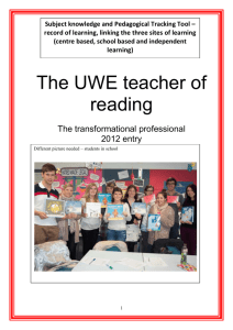 The UWE teacher of reading - University of the West of England
