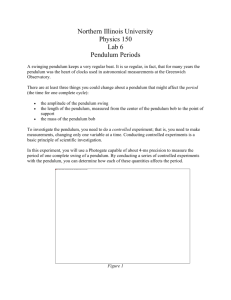 Lab 6 - Pendulum Periods - Northern Illinois University