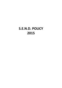 SEND Policy 2015 - St. Peter`s Catholic Primary School