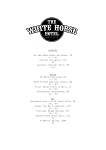 white horse wine menu