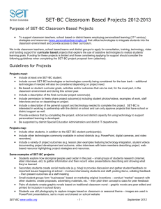 application for Classroom-Based Project - SET-BC
