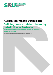 Australian Waste Definitions - Department of the Environment