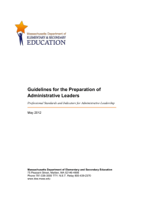 Guidelines for Preparation of Administrative Leaders