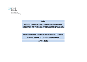 IPEd WP4 Green Paper – Professional Development 27Apr15