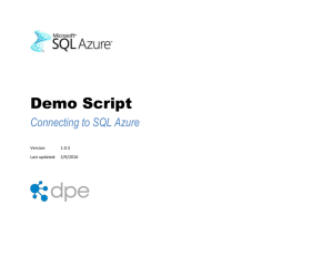 Connecting to SQL Azure