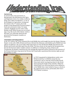 Understanding Iraq Ancient Iraq In ancient times, Iraq was known as