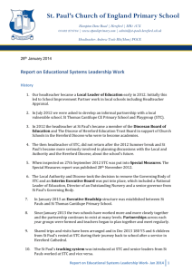 Report on Educational Systems Leadership Work