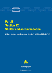 Welfare Services in an Emergency - Part II Section 12 Shelter and