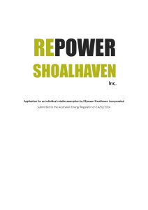REpower Shoalhaven application for individual exemption
