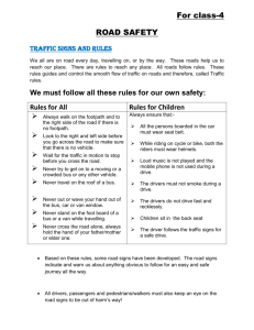 For class-4 ROAD SAFETY Traffic Signs and Rules