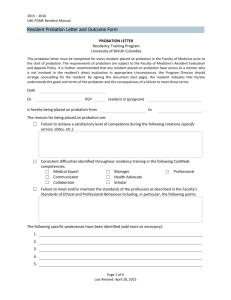 Resident Probation Letter and Outcome Form