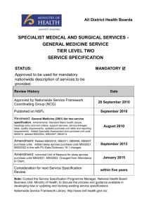 General Medicine - Nationwide Service Framework Library
