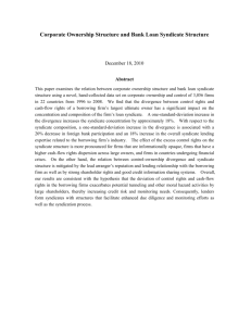 Corporate Ownership Structure and Bank Loan Syndicate Structure