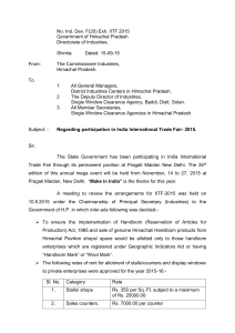 No. Ind. Dev. F(20) Exh. IITF 2015 Government of Himachal Pradesh