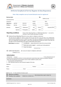 Survey data and documentation requirements