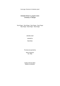 Cover page / structure of a laboratory report