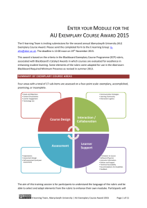 AU Exemplary Course Award 2015 - Nexus