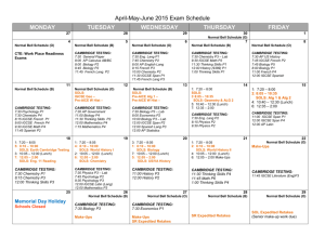 April-May-June 2015 Exam Schedule