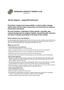 Senior Players -Respectful behaviour