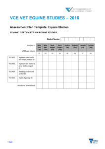VCE VET Equine Studies - Assessment Plan