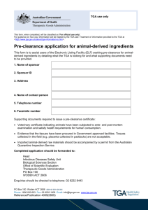 Pre-clearance application for animal