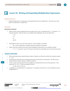 Writing Expressions with Multiplication & Division