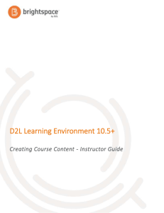 D2L Learning Environment 10.5+