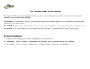 Third Party Resilience Program Checklist