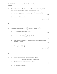 Test Prep Complex Numbers