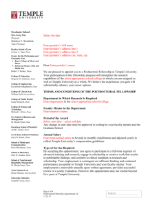Postdoctoral Fellow Appointment Letter