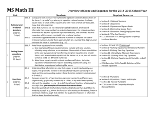 MS Math III Overview of Scope and Sequence for the 2014