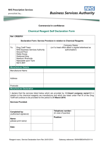 Chemical Reagent Self Declaration Form