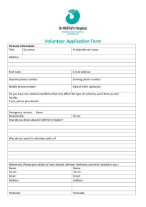 Volunteer Application Form - St Wilfrids Hospice Eastbourne