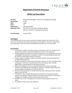 Department of Human Resources OPSEU Job Description