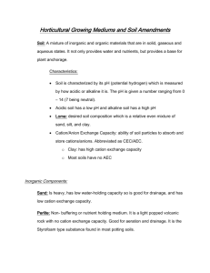 Horticultural Growing Mediums and Soil Amendments