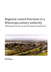 Regional Council Functions In A Wairarapa Unitary Authority