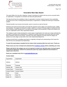 application form - Finance for the Future Awards