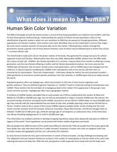 Human Skin Color Variation The DNA of all people around the world