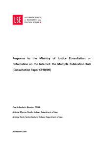 the Multiple Publication Rule (Consultation Paper CP20/09)