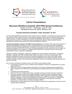 2014 PRA Annual Conference - Psychiatric Rehabilitation Association