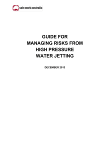 Guide for managing risks from high pressure water jetting