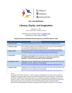 Call for Proposals 2015 - Literacy Research Association