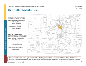 Architecture Instructional Unit - Colorado Department of Education