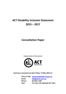 An ACT Disability Inclusion Statement 2015-2017