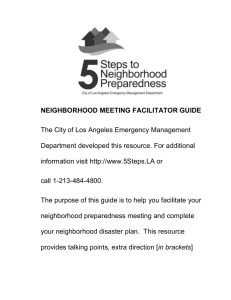 Facilitator Guide: Large Font - 5 Steps to Neighborhood Preparedness