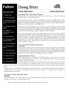 Fulton High School January 2014 Issue