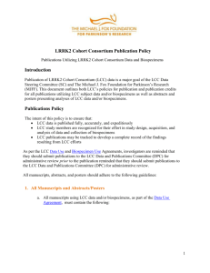 LRRK2 Cohort Consortium Publications Policy